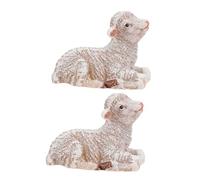SOIMISS 2Pcs Resin Sheep Decor Yard Ornament 2.36X0.98X1.97In Adorable Lifelike Sheep-Shaped Outdoor Statues for Bonsai Garden Decoration