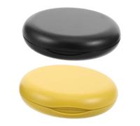 SOIMISS 2pcs Retainer Storage Case with Magnetic Closure and Mirror, Plastic Travel Box for Aligners and Oral Guards, Smooth Surface, Portable Organizer for Office Workers and Students