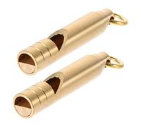 SOIMISS 2Pcs Retro Brass Whistle Durable Emergency Survival Whistle for Outdoor Activities Sports and Refereeing Premium Quality Keychain