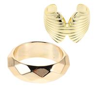 SOIMISS 2pcs Retro Geometric Bracelets Fashion Open End Stackable Irregular Cuff Arm Bands for Summer Beach Party Night