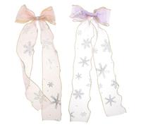 SOIMISS 2pcs Ribbon Hair Bow Clips for Chic and Sweet Hair Bows with Cloth and Alloy Material during Travel or Appointments