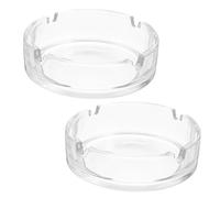 SOIMISS 2pcs Round Glass Ashtrays Creative Smoking Holders for Indoor Outdoor Use Elegant Transparent Design Compact Easy to Clean for Home Tabletop Decor