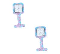 SOIMISS 2pcs Silicone Nurse Watch Hanging Strap Square Printed Design for Medical Use for Women Nurses Duty