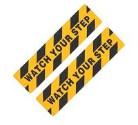 SOIMISS 2Pcs Slip Warning Decals Watch Your Step Floor Stickers for Stairs and Pathways Caution Tape Black Design Self Adhesive Safety Sign for Indoor Outdoor Use
