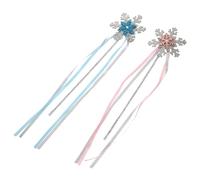 SOIMISS 2pcs Snowflake Fairy Wands Winter Theme Dress-up for Ice Silver and Pink Colors for Snowflake Decorations Cosplay Christmas and Costume Parties