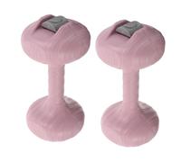 SOIMISS 2Pcs Space-saving Pink Water Filled Dumbbells Each Lightweight Portable Hand Weights with Nonslip Grip Soft Quiet Material for Home Travel Indoor Exercise