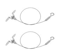 SOIMISS 2pcs Stainless Steel Ceiling Sign Hanger Wire Kit with Hooks, 0.5m Suspension Cable for Classroom and Metal Poster Hanging, Safety Steel Wire Rope for Picture Frames and Pendant