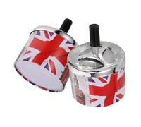SOIMISS 2pcs Stainless Steel Smokeless Push Down Ashtrays with Lid Portable Creative Home and Car Ashtray Easy to Clean Indoor Outdoor Use
