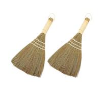 SOIMISS 2Pcs Straw Whisk Broom Set with Short Handle, Small Desktop Dust Broom for Home and Kitchen Cleaning, Portable Desk Cleaning Brush for Dust and Dirt Removal