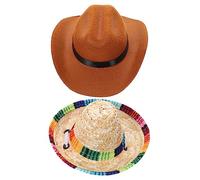 SOIMISS 2pcs Stylish Cowboy Hats for Pets Comfortable Dress-up Accessories for Dogs and Cats Parties Holidays and Family Portraits Soft Fun and Fashionable Design