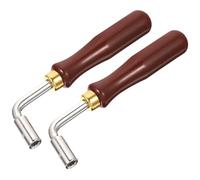 SOIMISS 2pcs Tone Tuning Wrench Instrument Tuning Wrenches Stainless Steel Brown Rubber Handle Easy to Use for Musicians Beginners