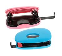 SOIMISS 2Pcs Two Hole Puncher Manual Paper Puncher for Office Home Use Abs Iron Construction Lightweight Handheld Tool for Scrapbook Craft Paper and DIY Projects Compact Design