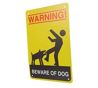SOIMISS 2Pcs Vintage Beware of Dog Warning Signs Rust Resistant Metal Caution Signs with Hanging for Garden Courtyard Indoor Outdoor Use