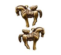 SOIMISS 2pcs War Horse Keychain Pendant Brass Pendant Decor Key Hanging Ornament for Car Keys Small Vintage Brass Keychain for Collection Ornament for Daily Use