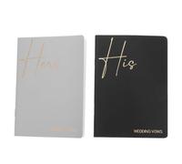 SOIMISS 2pcs Wedding Vow Notebook Set with 50 Pages Each, Elegant Offset Paper, Separate Spaces for Bride and Groom, Smooth Writing Surface, for Wedding Ceremony and Public Vows