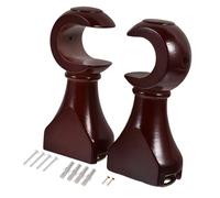 SOIMISS 2pcs Wood Curtain Rod Support Brackets Opening Red Brown Solid Holder for Drapery Rods Wall Mountable Easy Install Replacement Compatible with Various Curtain Poles