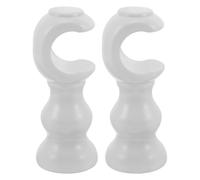 SOIMISS 2Pcs Wooden Curtain Pole Brackets Solid Wood Heavy Railings Holder with Screws for Living Room Bedroom Window Drapery Mount Home Apartment Decor Walls Installation Support Sets 5 inches White