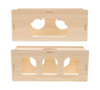 SOIMISS 2pcs Wooden Hamster Tunnel Hideouts Platform Multi-Chamber Small Pet Play and Resting Shelter for Hamsters, Guinea Pigs, and Rabbits