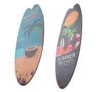 SOIMISS 2pcs Wooden Surfboard Wall Signs Decorative Beach Door Art Tropical Summer Home Decor for Surfing Lovers Sturdy Coastal Ornament