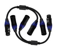 SOIMISS 2pcs Xlr Patch Cable Male to Double Female Pin Microphone Wire for Professional Compatible with Mixer Amplifier and Microphone