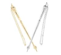 SOIMISS 2pcs Yad Torah Bible Pointer Chain Jewish Bible Reading Tool Metal Hand Pointer Portable Book Page Marker for Torah Scroll
