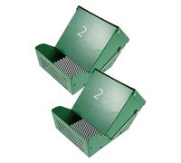 SOIMISS 2set Pet Feeder for Small Animals Metal Bunny Food Dispenser Lid Outdoor Use for Rabbit Guinea Pig Chinchilla Feeder Holds Several Days Food