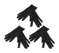 SOIMISS 3 Pairs Black Jewellery Inspection Gloves One Size Stretchy Spandex