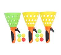 SOIMISS 3 Pairs Click and Toss Game Set for Outdoor Throw and Catch Ball for Boys and Fun Family Activity to Enhance Motor Skills and Coordination Random Color