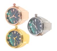 SOIMISS 3 Pcs Mini Finger Ring Watches Set, Stylish Glitter Dial Ring Jewelry for Women, Decorative Rose Gold Gold Silver Tone, for Daily Wear