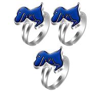 SOIMISS 3 Pieces Mood Rings Bulk Colour Changing Mood Rings Dinosaur Finger Rings Costume Props for Children Girls Boys