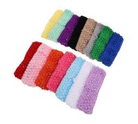 SOIMISS 30pcs Crochet Elastic Headbands for Women and Teens Soft Retro Knitted Hair Accessories with Colorful Bohemian Design Handmade Comfortable Bandanas for Festivals Parties and Casual