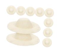SOIMISS 30pcs Mini Straw Hats for Crafts Cloth DIY Doll Accessories Small Beige Woven Miniature Hats for Dollhouse Scenes and Decoration