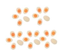 SOIMISS 30PCS Miniature Boiled Egg Models Mini Eggs for Dollhouse Kitchen Decor Portable Pretend Food for Creative Role Play and DIY Craft Projects