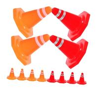 SOIMISS 30pcs Miniature Traffic Cone Models for Sand Table and DIY Scenes Material Safety Cones in Red and Orange Interactive Playing for Learning and Fun