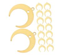 SOIMISS 30pcs Moon Pendant Charms Copper Dangle Jewelry Findings with Hole for DIY Necklaces Bracelets Earrings and Keychains Timeless Moon Shaped Decoration for Crafting