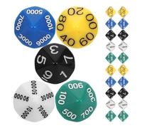 SOIMISS 30pcs Multi-Colored Place Value Dice Set 6 Small Dice Each for Ones Hundreds Thousands and Ten-Thousands - Portable Board Game Props for Party Game Supplies and Tabletop