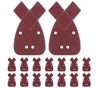 SOIMISS 30pcs Triangle Rabbit Ear 4 Hole Self-adhesive Sanding Pads for Detail Palm Sander, Alumina Material Fine and Even Sanding for Metalworking and Woodworking Precision Polishing