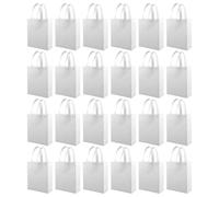 SOIMISS 30pcs White Non Woven Shopping Tote Bags for Gifts and Giveaways | Foldable Design, Sturdy Handles, Strong Stitching, Smooth Surface, Non Woven Fabric, Bulk Value Pack