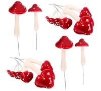 SOIMISS 33 Pcs Red Artificial Mushroom Foam Miniatures