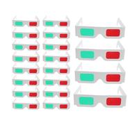 SOIMISS 3d Paper Glasses with Protective Sleeve 20pcs with Red and Comfortable Fit and Sharp Effect, Made of Plastic and Paper for Comics and Science Experiments
