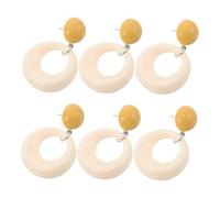 SOIMISS 3pairs Lightweight Acrylic Geometric Drop Earrings for Women Hollow Round Boho Hoop Style Comfortable Summer Jewelry for Halloween Party and Everyday Wear