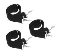 SOIMISS 3pcs Adjustable Snare Drum Strap 111-146cm Black Nylon with Widened Shoulder Sling and Sturdy Metal Clips for Marching Percussion Practice and Group Use