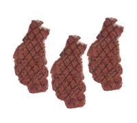 SOIMISS 3PCS Artificial Steak Model Realistic Cooked Meat Decoration Fake Meat Model for Kitchen and Restaurant Display Safe Plastic Food Ornament