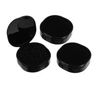 SOIMISS 3pcs Brush Cleaning Box Makeup Brush Cleaning Sponge Tool Black Plastic with Active Carbon Scrubbing Sponge Both Sides Usable Practicable for Daily Makeup