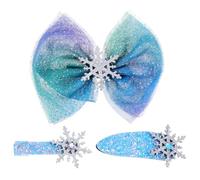 SOIMISS 3pcs Christmas Hair Clip Bow-knot Hairpin Set, Blue Net Yarn, Easy to Wear and Remove, Won't Damage Hair, Christmas and Masquerades