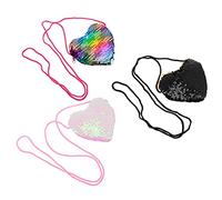 SOIMISS 3pcs Coin Purse Fashionable Sequin Wallet Heart Shoulder Bag Girl Sequins Shoulder Strap Handbag Girl Purses Glitter Money Coin Bag Chic Sequin Bag Pretty Toddler