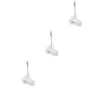 SOIMISS 3pcs Creative Transparent PVC Lipstick Leather Key Chain Pendant Stylish Key for Handbag Backpack and Purse