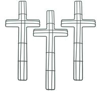 SOIMISS 3Pcs Cross Metal Wreath Frame Easter Iron Wire Wreath Forms Wall Flower Arranging Wreath Frame Religious Church Festival Decoration
