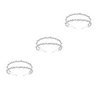 SOIMISS 3pcs Crystal and Headband for Women Elegant Double-row Alloy Wedding Headdress Delicate Hair Jewelry for Bridal Parties Proms and Special Occasions