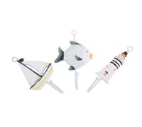 SOIMISS 3pcs Decorative Wood Hooks Lighthouse Sailboat Fish Wall Mount